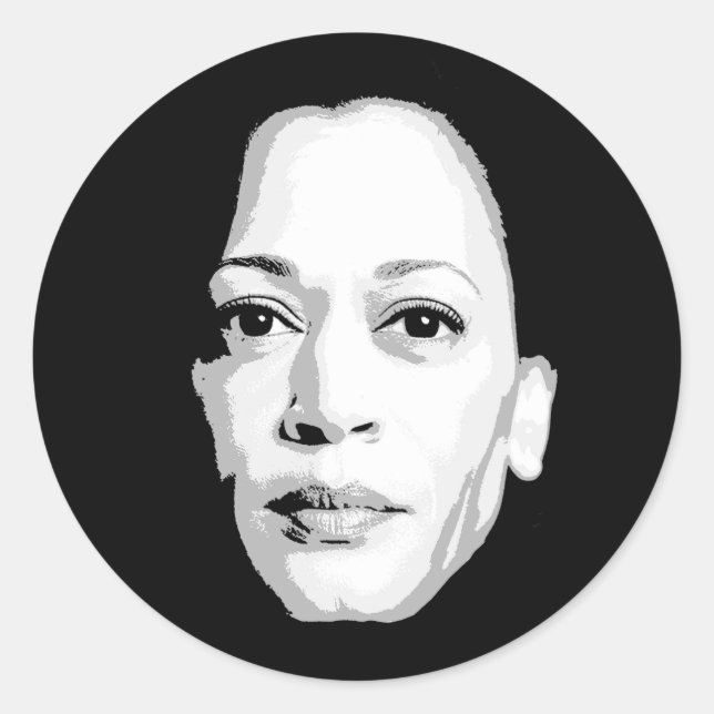 Kamala Harris Face Print Classic Round Sticker (Front)