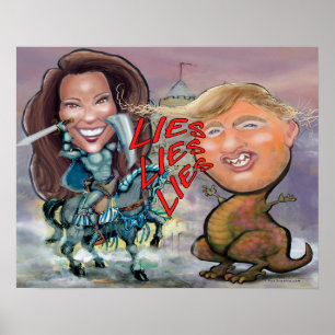 Kamala Harris Fending off Beast of Lies Poster