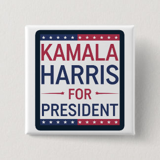 Kamala Harris for President 15 Cm Square Badge