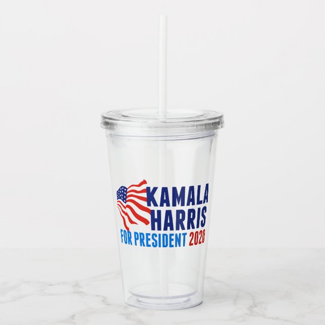 Kamala Harris for President 2020 Acrylic Tumbler (Front)