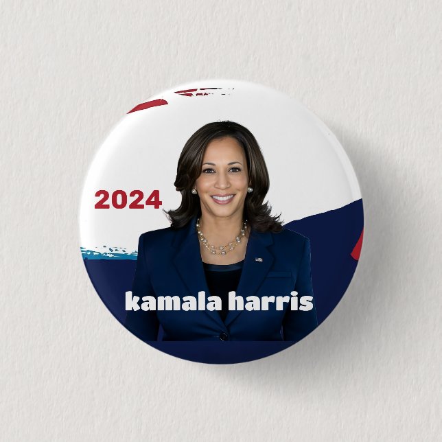 kamala harris for president 2024 3 cm round badge (Front)