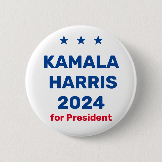 Kamala Harris For President 2024 6 Cm Round Badge (Front)