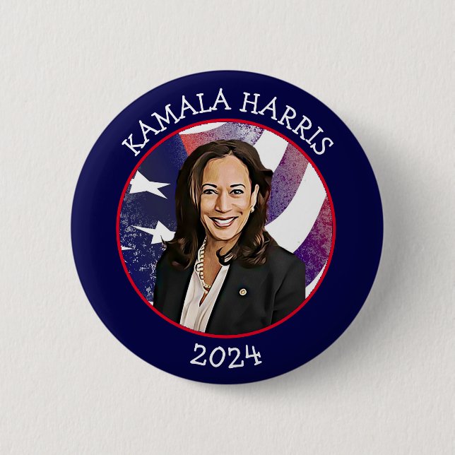 Kamala Harris for President 2024 6 Cm Round Badge (Front)
