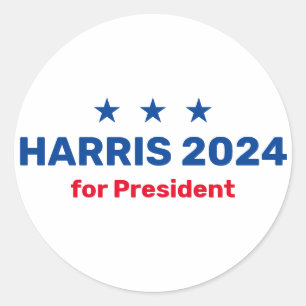 Kamala Harris For President 2024 Classic Round Sticker