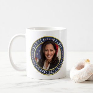 Kamala Harris for President 2024 Democrat Photo Coffee Mug