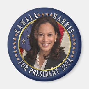 Kamala Harris for President 2024 Democrat Photo Magnet