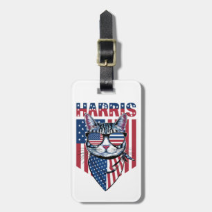 Kamala Harris for President 2024 Funny Cat  Luggage Tag