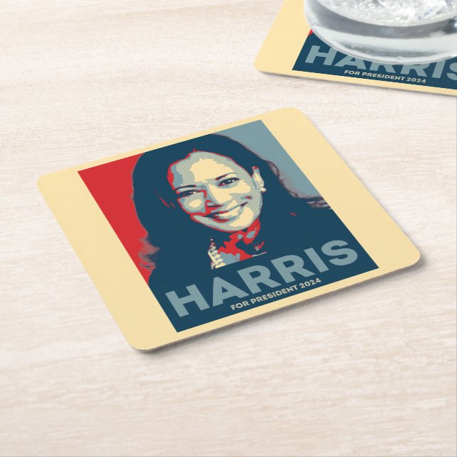 Kamala Harris For President 2024 - Hope Square Paper Coaster (Angled)