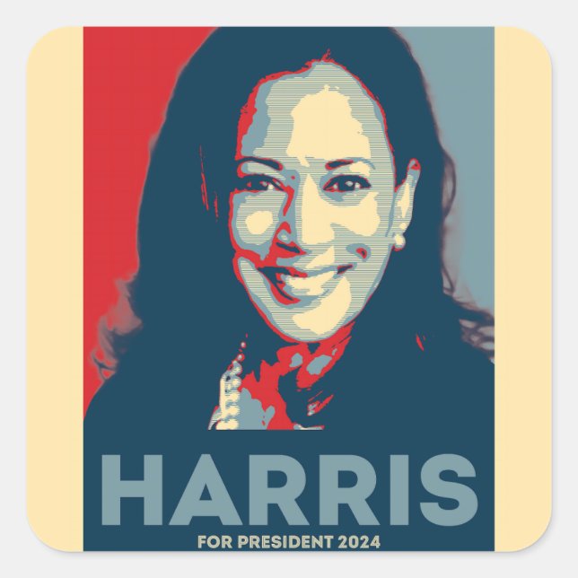 Kamala Harris For President 2024 - Hope Square Sticker (Front)