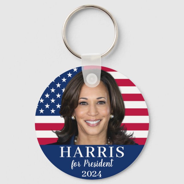 Kamala Harris For President 2024 Key Ring (Front)