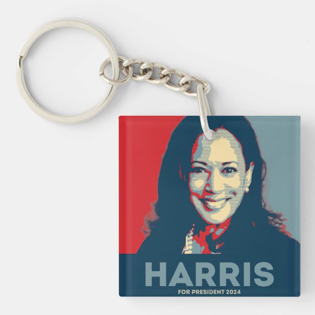 Kamala Harris For President 2024 Key Ring (Front)