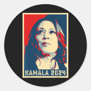 Kamala Harris For President 2024 Madam Vice Presid Classic Round Sticker
