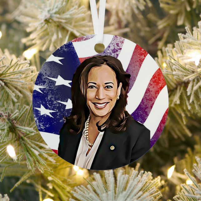 Kamala Harris for President 2024 Metal Tree Decoration (Insitu)