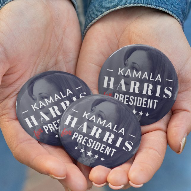 Kamala Harris for President 2024 Photo Button Pin (Creator Uploaded)