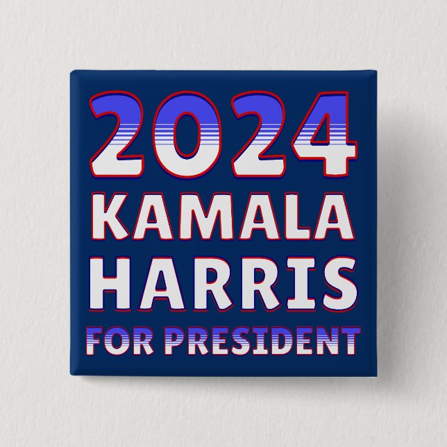 Kamala Harris for President 2024 Presidential  15 Cm Square Badge (Front)
