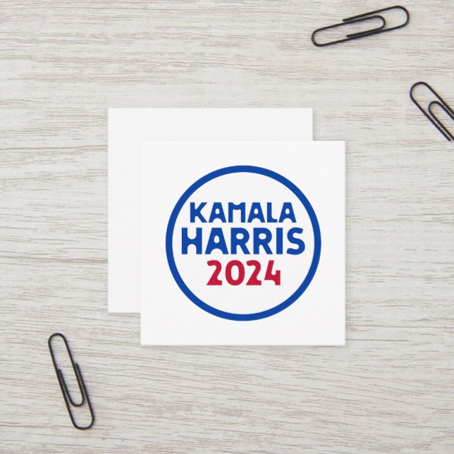 Kamala Harris for President 2024 Square Business Card (Front/Back In Situ)