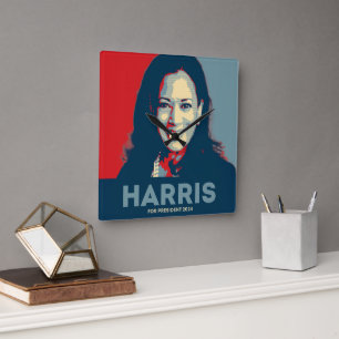 Kamala Harris For President 2024 Square Wall Clock
