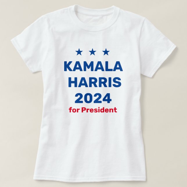 Kamala Harris For President 2024 T-Shirt (Design Front)
