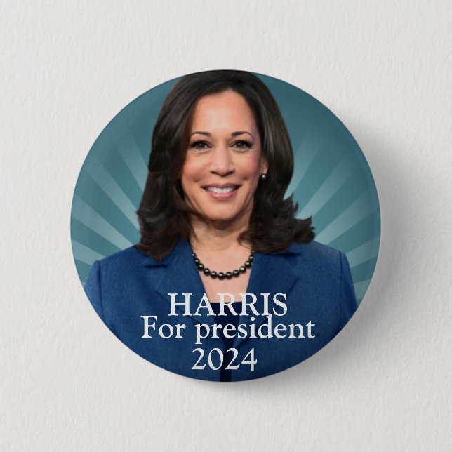 Kamala harris for president 2024 women  6 cm round badge (Front)