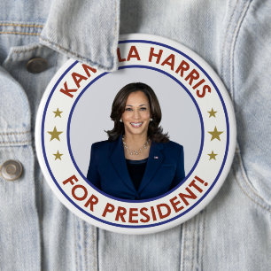 KAMALA HARRIS FOR PRESIDENT! 6 CM ROUND BADGE