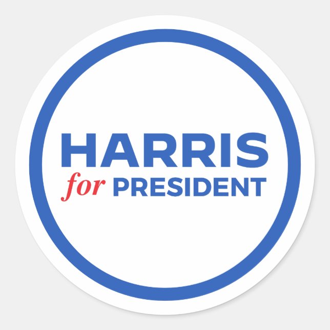 Kamala Harris for President Classic Round Sticker (Front)