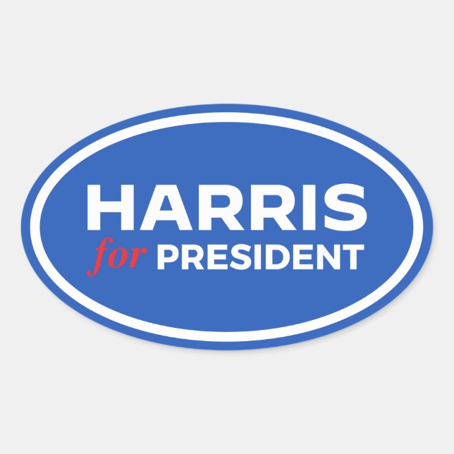 Kamala Harris for President Oval Sticker (Front)