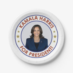 KAMALA HARRIS FOR PRESIDENT! PAPER PLATE