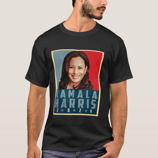 Kamala Harris For President Retro USA Election 202 T-Shirt (Front)