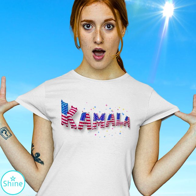 Kamala Harris for President US Flag Balloon Letter T-Shirt (Creator Uploaded)