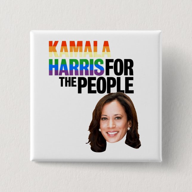 Kamala Harris For the People 15 Cm Square Badge (Front)