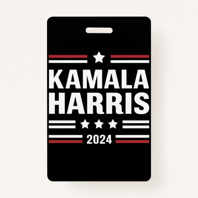 Kamala Harris for The People 2024 President  ID Badge (Front)