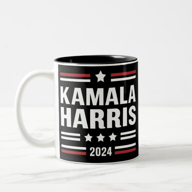 Kamala Harris for The People 2024 President  Two-Tone Coffee Mug (Left)