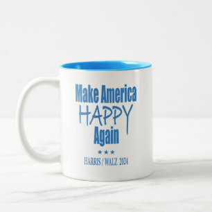 Kamala Harris For the People - Make America Happy Two-Tone Coffee Mug