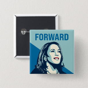 KAMALA HARRIS FORWARD 15 CM SQUARE BADGE