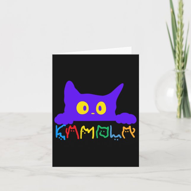 Kamala Harris Funny Cat Lettering Typography Alpha Card (Front)