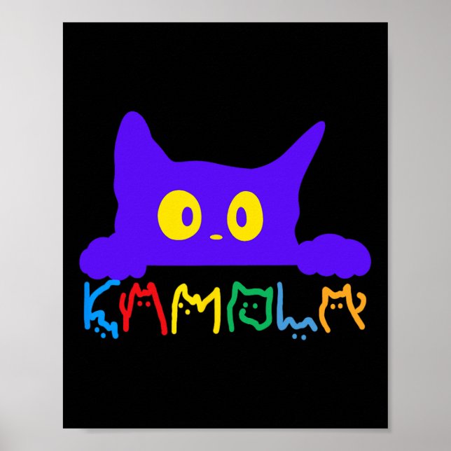 Kamala Harris Funny Cat Lettering Typography Alpha Poster (Front)