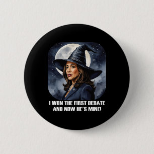 Kamala Harris Funny Debate Election 2024 Won Witch 6 Cm Round Badge