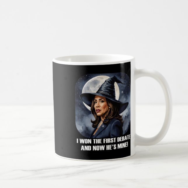Kamala Harris Funny Debate Election 2024 Won Witch Coffee Mug (Right)