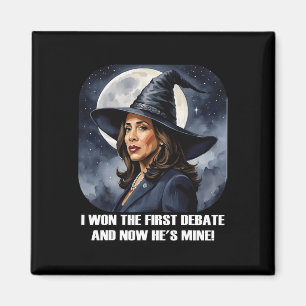 Kamala Harris Funny Debate Election 2024 Won Witch Magnet