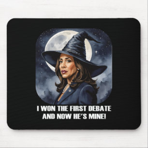 Kamala Harris Funny Debate Election 2024 Won Witch Mouse Pad