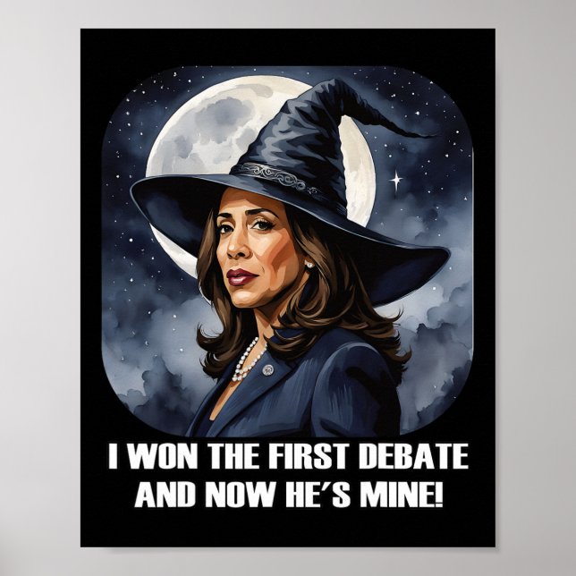 Kamala Harris Funny Debate Election 2024 Won Witch Poster (Front)