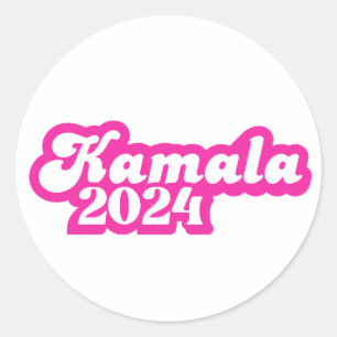 Kamala Harris girly Pink Logo 2024 Classic Round Sticker