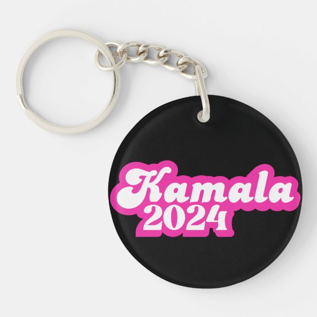 Kamala Harris girly Pink Logo 2024 Key Ring (Front)