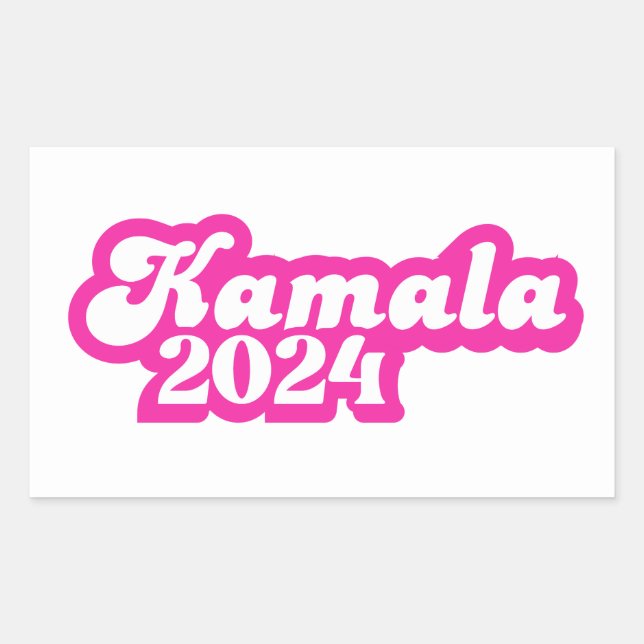 Kamala Harris girly Pink Logo 2024 Rectangular Sticker (Front)