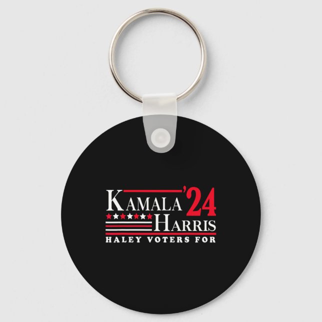 Kamala Harris Haley Voters For  Key Ring (Front)