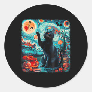 Kamala Harris Halloween Bats Starry Night Black Ca Classic Round Sticker