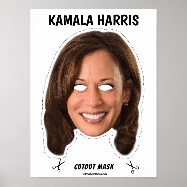 KAMALA HARRIS Halloween Mask Poster (Front)
