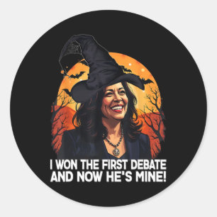 Kamala Harris Halloween Won The First Debate Im Wi Classic Round Sticker