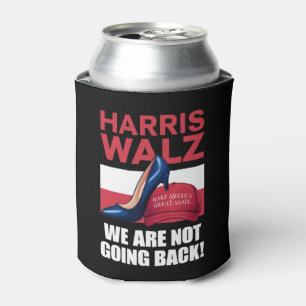 Kamala Harris Heels Stepping On Red MAGA Hat Can Cooler