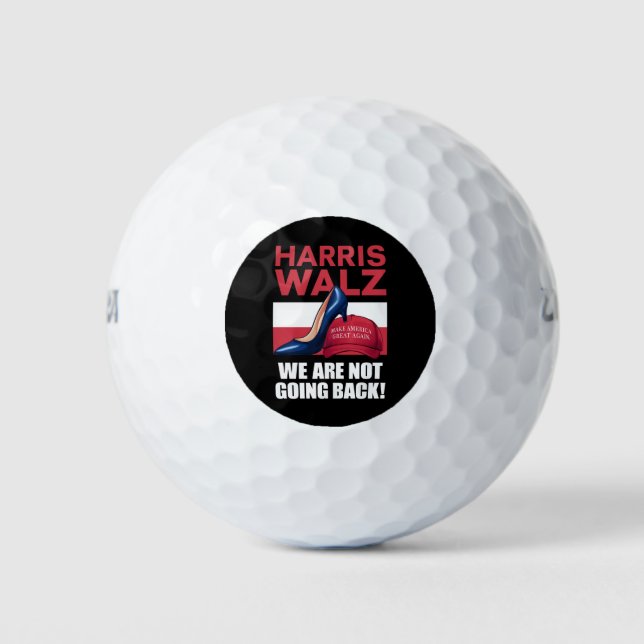 Kamala Harris Heels Stepping On Red MAGA Hat   Golf Balls (Front)
